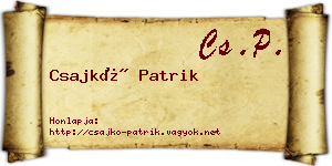 Csajkó Patrik névjegykártya