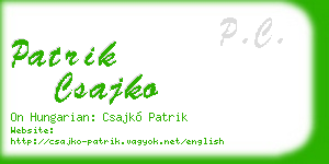 patrik csajko business card