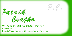 patrik csajko business card